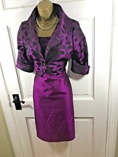 Luis Civit Purple Black Dress & Jacket / Matching MOB Outfit, 42 UK 12, Exc Cond