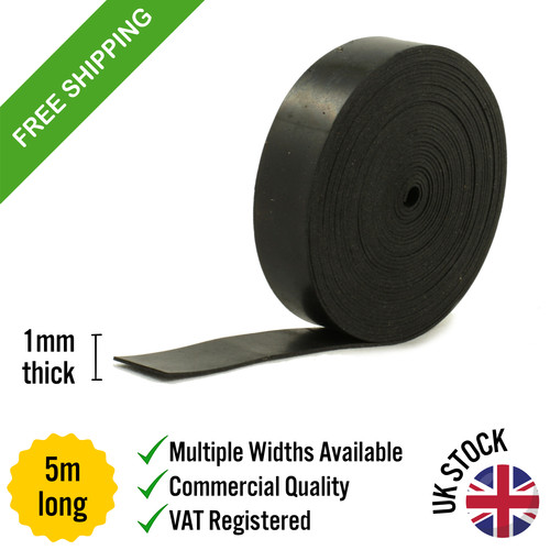 Solid rubber strip 1mm thick - 1mm,