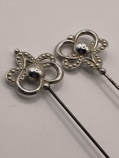 FABULOUS PAIR ANTIQUE SILVER  PEARCE & THOMPSON 1911 HAT  PINS ( A274)