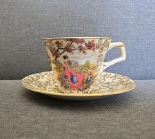 Vintage Antique H & K TUNSTALL England Lady Fayre Cup & Saucer Set
