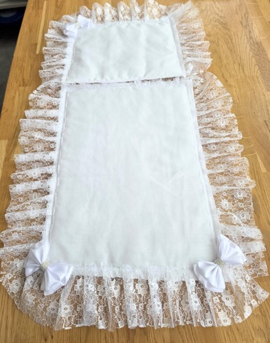 Dolls pram bedding set white - bedding,