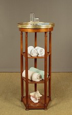 Antique French Marble Top and Cherry Four Tier Dumb Waiter  c.1900