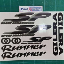 Gilera Runner SP Sticker/Decal Set SP FX FXR 125 172 180 183 BLACK & GUNMETAL