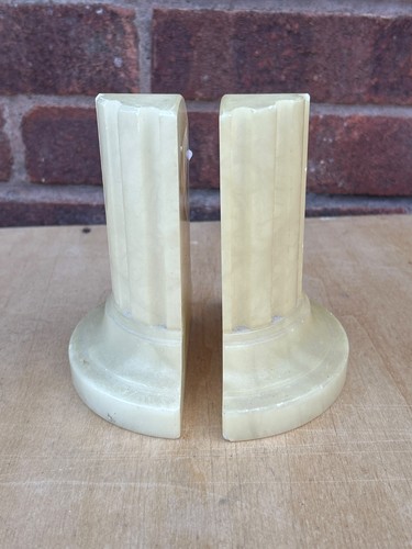 Alabaster bookends - alabaster,