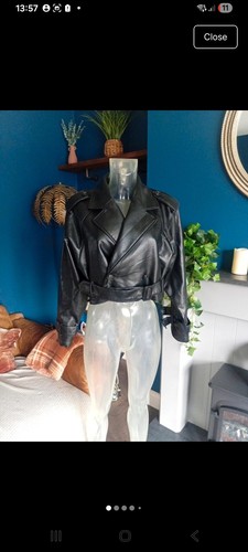 Bnwt zara leather look cropped - zara,