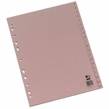 Q-Connect Manilla A-Z A4 File Dividers Index Alphabet 20 Part Filing