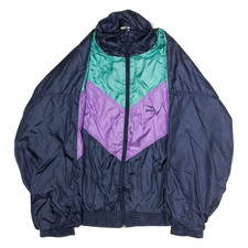 Vintage ROMBO Mens Shell Jacket Blue Nylon 90s M