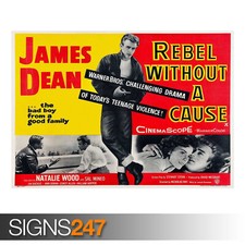 REBEL WITHOUT A CAUSE poster james dean movie print A1 A2 A3 sizes available