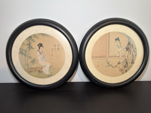 Vintage chinese silk - vintage, painting