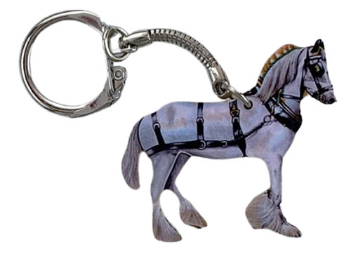White shire horse - white,