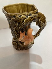 Sylvac Oak Tree Jug With Squirrel In Slight Used Vintage Condition But Decent