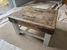 Butchers Block Coffee Table On Metal Frame