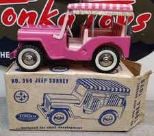 Vintage Tonka NO. 350 Jeep Surrey W/Original Box 1960s Pink