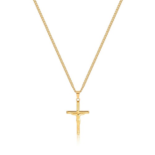 Gold crucifix pendant - crucifix,