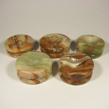 (5) 2" Carved BANDED ONYX