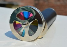 Antique Solid Brass Vintage Double Wheel Kaleidoscope Base Maritime Telescope