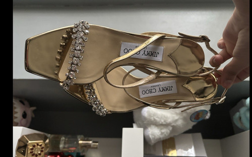 Jimmy choo gold meira heel - choo, 85
