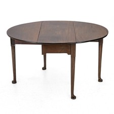 Mid-c18th George II Mahogany Oval Drop-Leaf Gateleg Dining Table (Georgian c1750