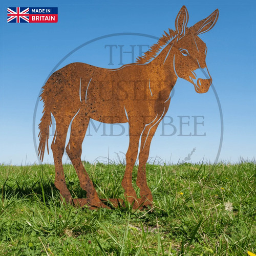 Metal donkey garden - donkey, stake
