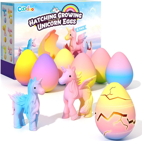 Unicorn hatching rainbow eggs - hatching,