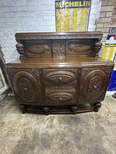 Antique carved oak - carved,