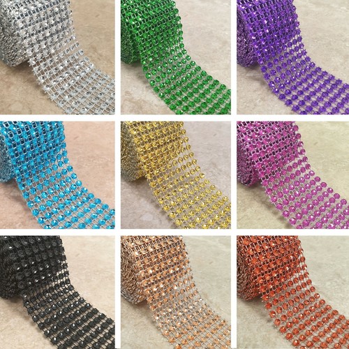 Diamante diamond ribbon mesh - diamond,