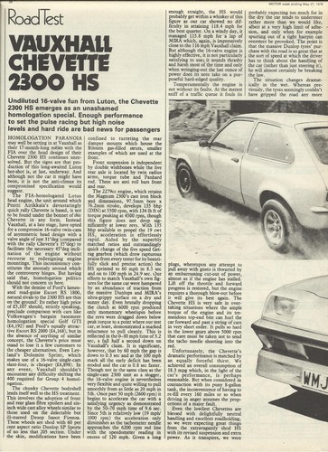 Vauxhall chevette 2300 - chevette, hs