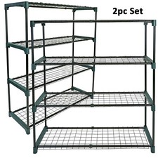 Flower Staging Display Greenhouse Shelving Racking 4 Tier Garden Pot Plants 2pcs