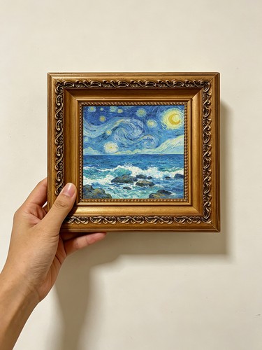 Starry ocean van gogh style - ocean,