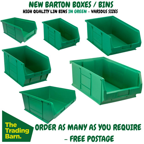 Green plastic parts - plastic, bins