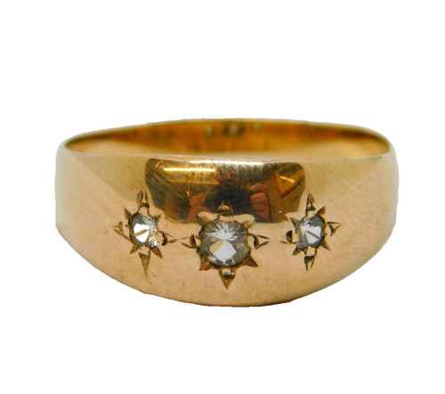 Art deco 9ct gold three - art,