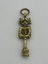 Large Vintage Double Face Faced Lincoln Imp Brass Pendant