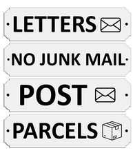 Post Mailbox Letters Parcels Sign Plaque Mail Box Metal Aluminium Delivery note