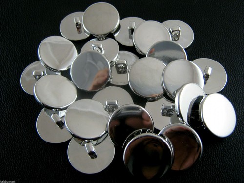Round flat plastic silver - flat,