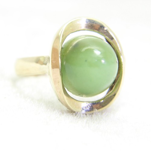 Vintage 9ct yellow gold - 9ct, jade