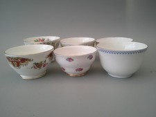 Six vintage bone china sugar
