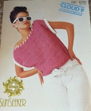 Sirdar Sunseeker Knitting Pattern Ladies DK Patterned Sleeveless Top 6781