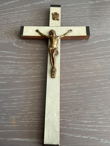 Antique crucifix wooden stand - antique,