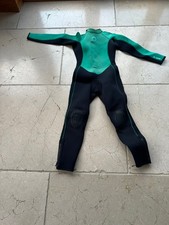 TRIBORD DECATHLON Wetsuit 12 Years / Size 8 Full Length Green Black Boy Girl