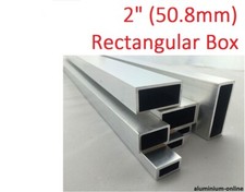 ALUMINIUM RECTANGULAR BOX SECTION 2" (50.8mm),  4 variations, 100mm - 2500mm 