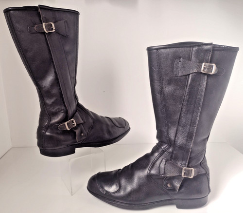 Black leather biker - black,