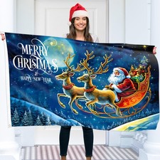 Christmas flag 5ft 3ft with - 3ft,
