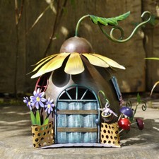 Fairy Sunflower House Tree House Metal Garden Decoration Novelty Flower Ornament