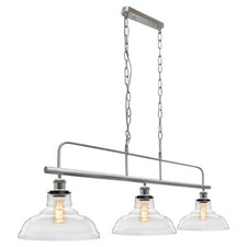 Vintage Glass 3 Shade Chandelier Pendant Ceiling Island Diner Pub Light H3011