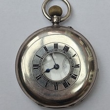 Stirling Silver Half-hunter Pocket Watch By Edward, Glasgow, London 1912