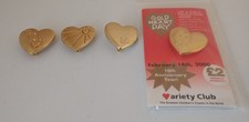 4 Gold Tone Variety Club Gold Heart 1995 1996 1999 2000 Badges Lapel Pins Bundle