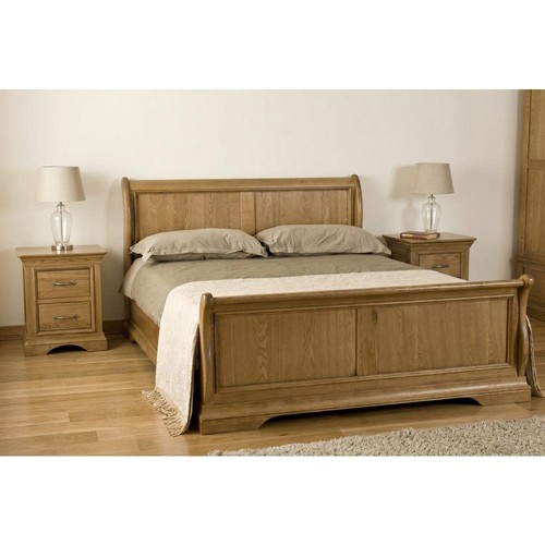 Solid oak double bed 2 - 4'6,
