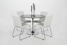 4 Dining Chairs Leather Look