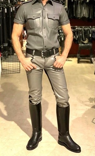Mens real leather police - mens,