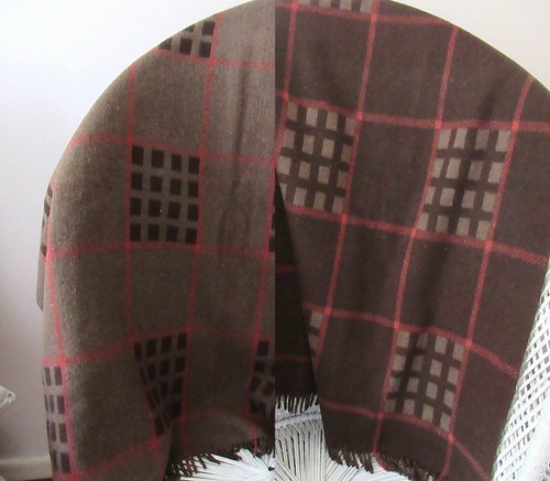 Vintage brown wool plaid check - vintage,